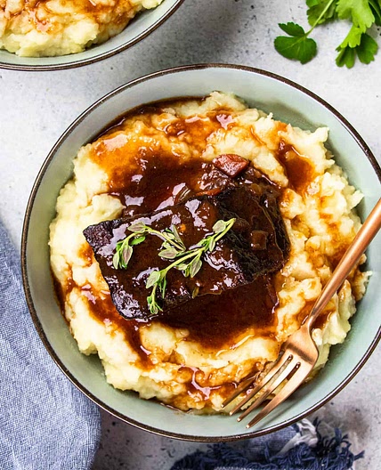 Red Wine Braised Short Ribs in Dutch Oven