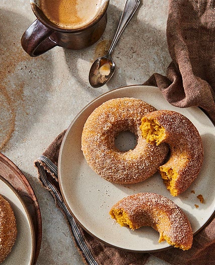 Cakey Pumpkin Doughnuts