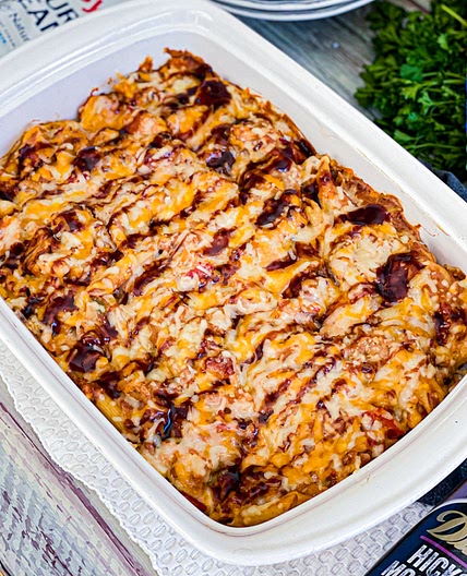 BBQ Chicken Pasta Casserole with Pasta