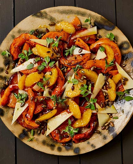 Butternut squash with orange oil and burnt honey