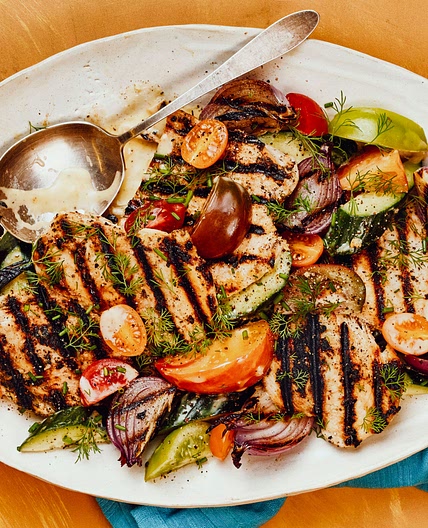 Grilled Buttermilk Chicken With Summer Salad