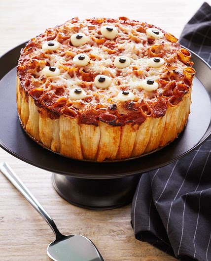 Creepy Peepers Pasta Pie