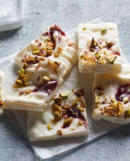 Raspberry-Pistachio Greek Yogurt Bark
