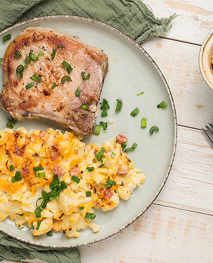 Keto Pork Chops with Loaded Cauliflower