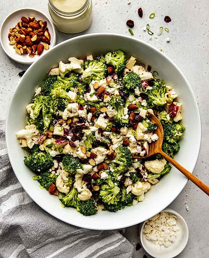 Apple Broccoli Cauliflower Salad