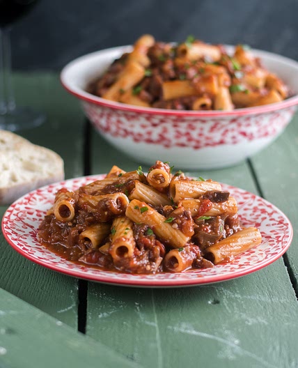 Eggplant and Mushroom Rigatoni