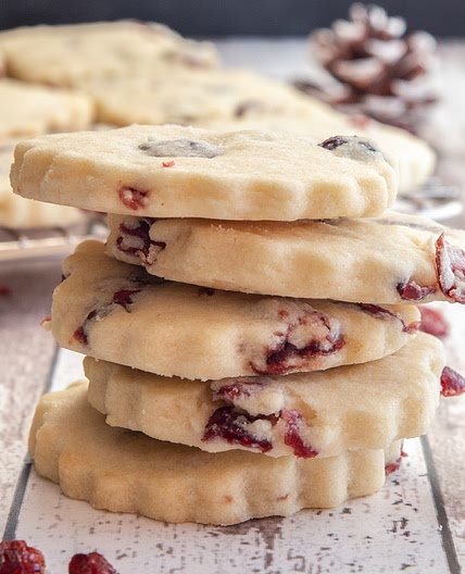 Easy Cranberry Shortbread Cookies