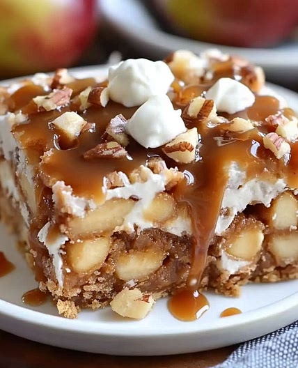 Caramel Apple Cinnamon Roll Dump Cake