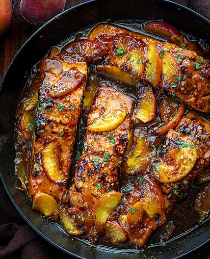 Bourbon Peach Roasted Salmon
