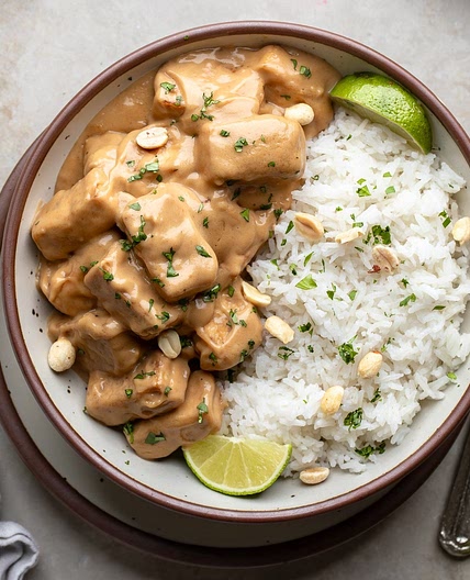 Peanut Tofu with Coconut Rice