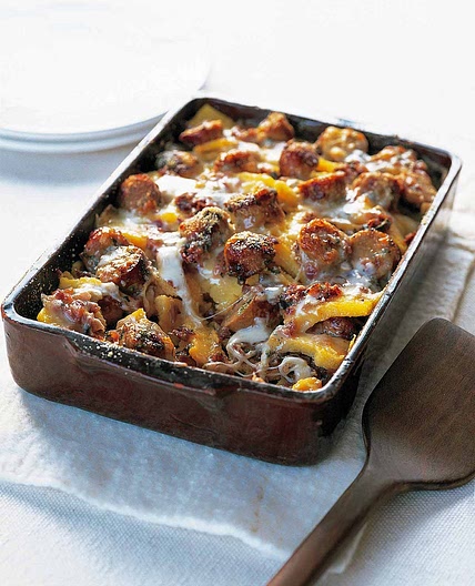 Baked Polenta with Sausage and Cheese