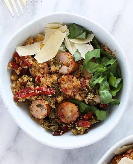 Italian Chicken Sausage Quinoa Casserole