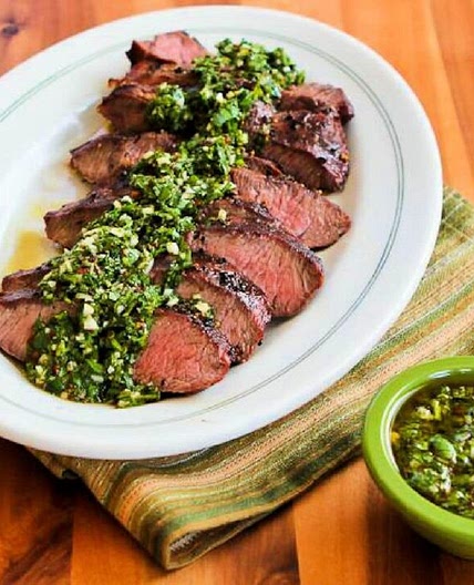 Grilled Flat Iron Steak with Chimichurri Sauce