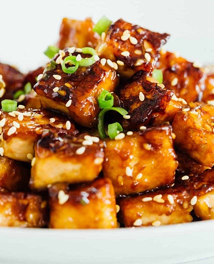 Pan-Fried Sesame Garlic Tofu