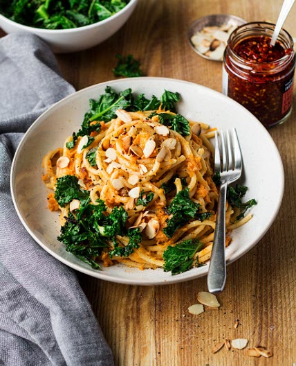 Easy miso pumpkin pasta