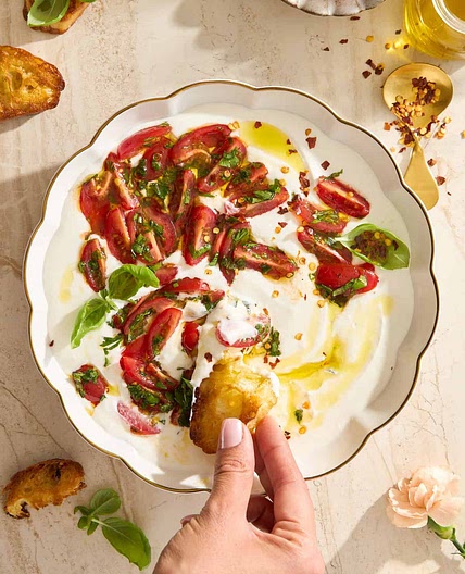 Savory Whipped Cottage Cheese and Tomatoes Bowl Recipe