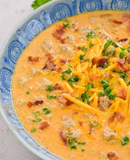 Bacon Cheeseburger Soup (keto + low carb)