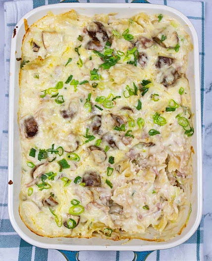 Creamy Ham and Mushroom Pasta Bake