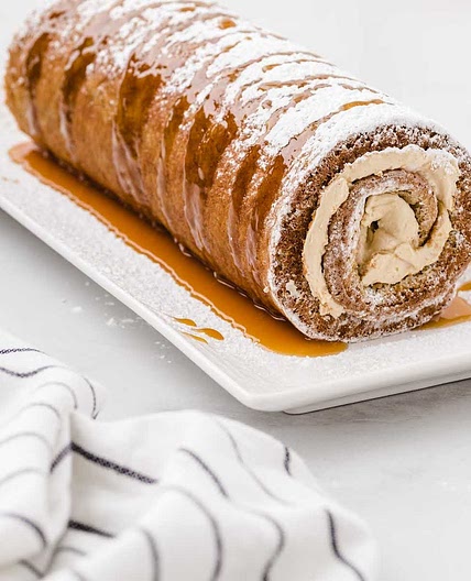 Caramel Banana Cake Roll
