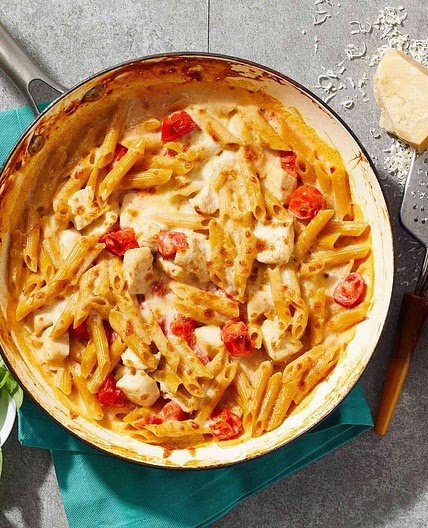 Skillet Caprese Chicken Casserole for Two