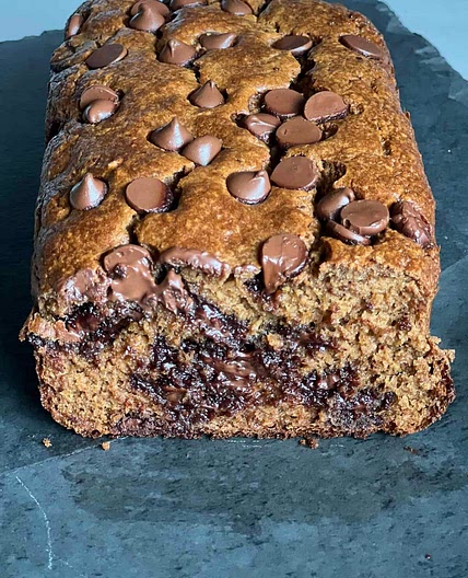 Flourless Banana Chocolate Oat Bread
