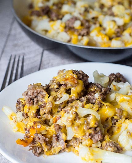 Cauliflower and Ground Beef Hash - Low Carb Recipe