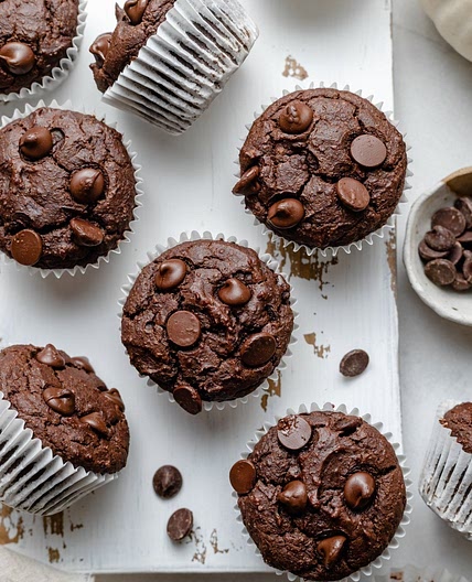 Nourishing Almond Butter Double Chocolate Pumpkin Muffins