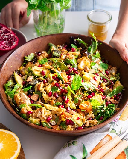 Spiced Roasted Cauliflower & Chickpea Salad