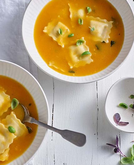 Butternut Squash Ravioli Soup