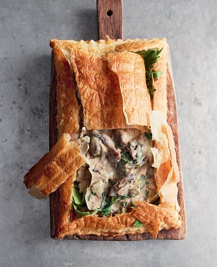 Chicken & mushroom puff pie