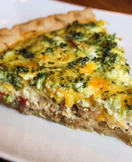Broccoli, Sausage, and Cheddar Quiche