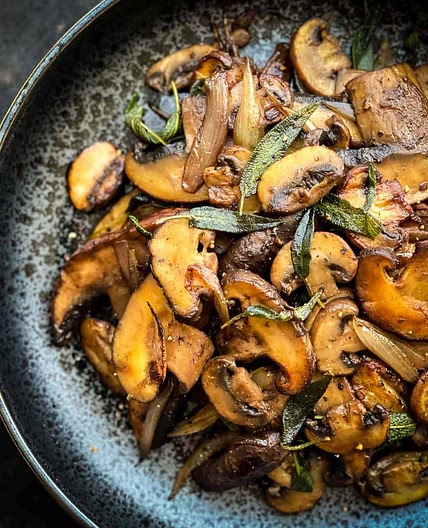 Easy Sautéed Mushrooms with Soy Sage Butter