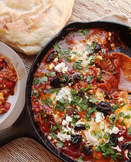 Shakshuka (North African–Style Poached Eggs in Spicy Tomato Sauce)