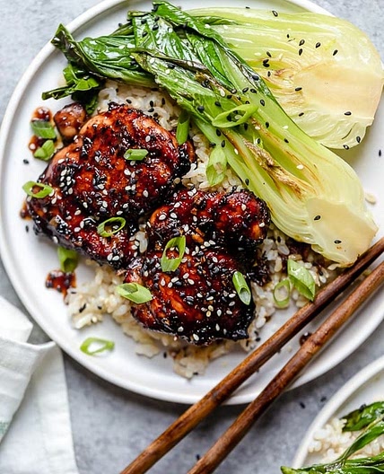 Air Fryer Asian-Glazed Boneless Chicken Thighs