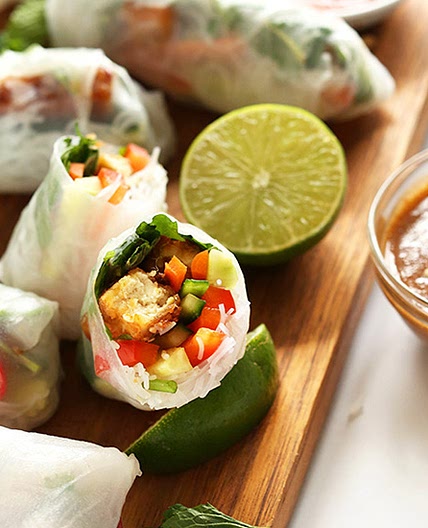 Vietnamese Spring Rolls with Crispy Tofu