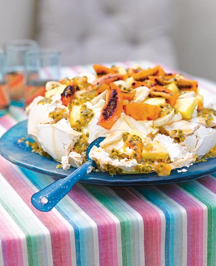 Tropical fruit pavlova