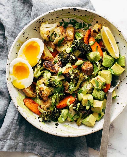 Roasted Vegetable Bowls with Green Tahini