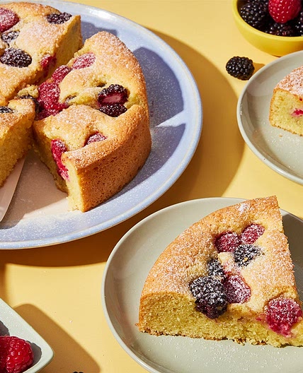 Sunken Berry Almond Cake