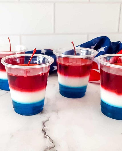 Red, White And Blue Jello Cups