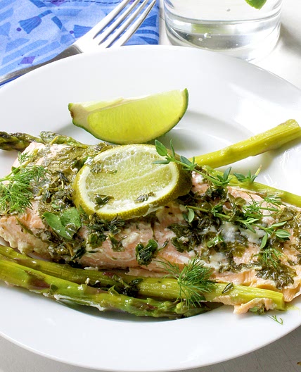 Easy Low Sodium Salmon with Lime and Herbs