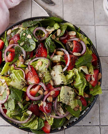 Light and Fresh Spinach Salad with Strawberries