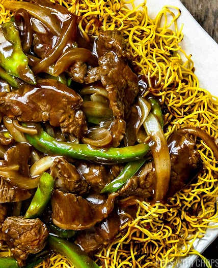 Crispy Cantonese Beef Chow Mein