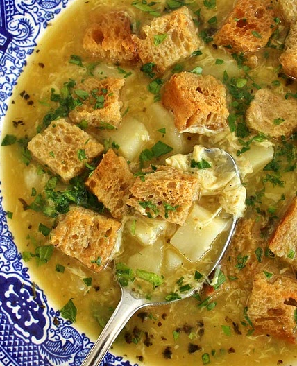 Česnečka (Czech Garlic Soup aka Hangover Soup)