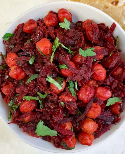 Beetroot and Chickpea Stir Fry