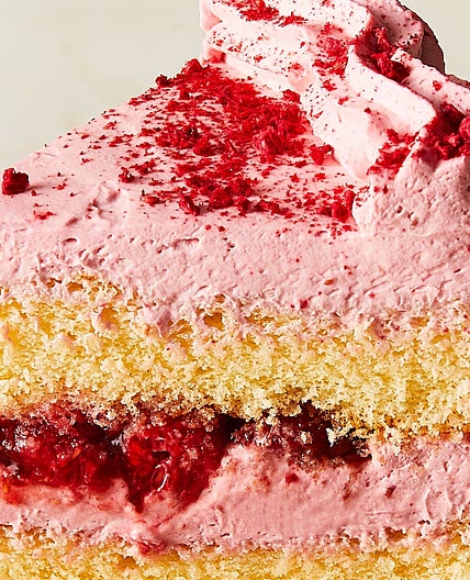 Raspberry Cake With Whipped Cream Filling by Shilpa Uskokovic