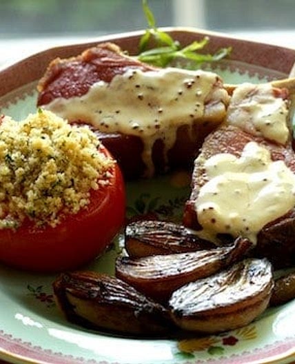 Slow Roasted Lamb Chop Recipe with Tarragon Mustard Sauce
