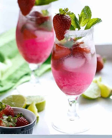 Strawberry Coconut Mojitos