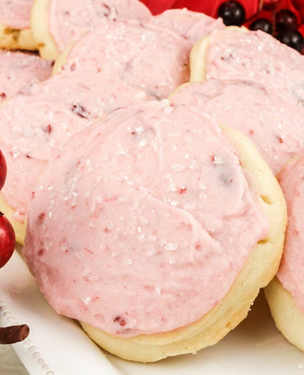 Christmas Meltaways with Cranberry Frosting