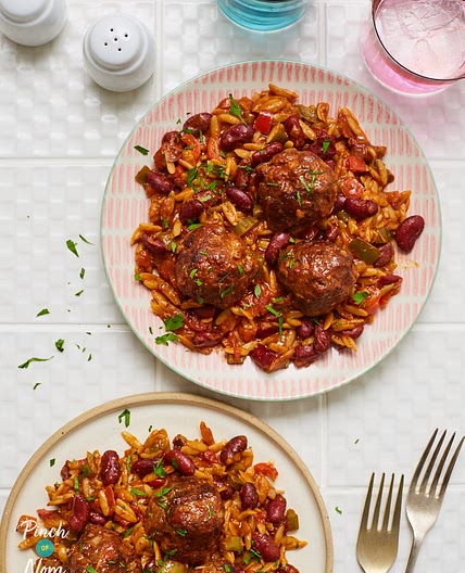 Chilli Meatball Orzo | Slimming & Weight Watchers Friendly