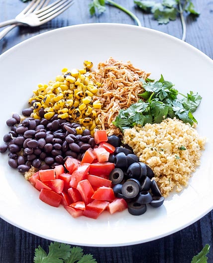 Chicken Enchilada Cauliflower Rice Bowls
